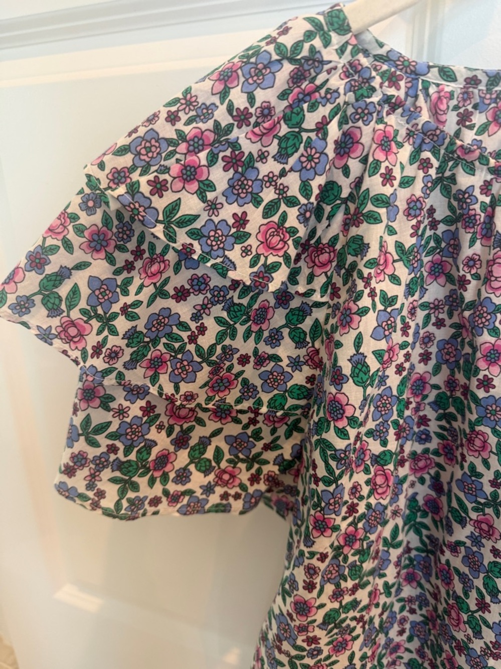 Floral Ruffle Sleeve Top - Picture 5 of 6